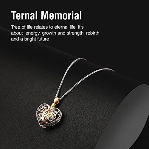 Urn Necklaces for Ashes - 24K Gold Plated Memorial Pendant & 925 Sterling Silver Cremation Jewelry for Human Ashes - Keepsake Necklace for Women to Hold Ashes of Loved Ones with Funnel Filler3