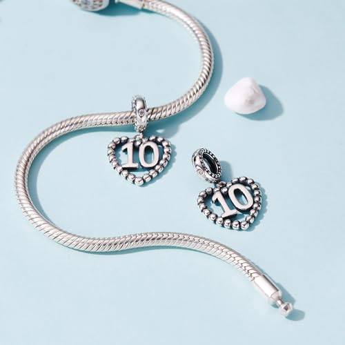 Image of 925 Sterling Silver Number Charm fits Pandora, Gift for Women