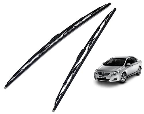 Image of Euro Care Metal Type Wiper Blade Compatibility with Corolla (Model : 2007-2012) Windshield Car Wiper Blade Size D-24,P-16