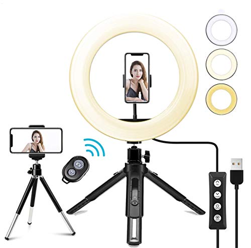 Amazon | LEDリングライト - 自撮りライト 外径10in USBライト 3色