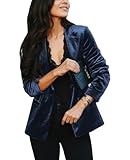 Damen Samt Anzug Blazer Jacke Casual Büro Arbeit Langarm Knopf Taschen Taillierte Jacke Mantel...