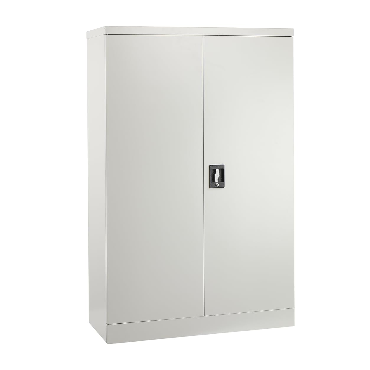 MMT Furniture - Armario de Almacenamiento de Acero Gris, archivador de 2 Puertas con Cerradura para el hogar, Oficina, Documentos, archivadores, despensa, 3 estantes, 75 x 40 x 140 cm