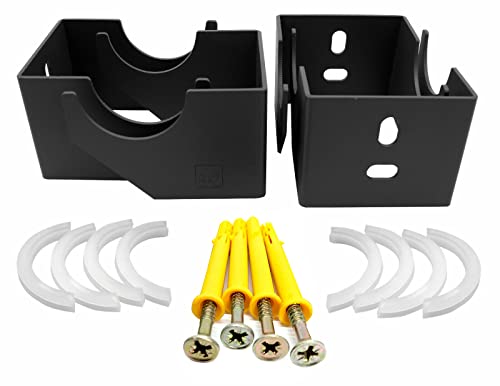 Designer Vertical Column Dual Arm Radiator Brackets (100mm (A) x40mm (B) x72mm (C), Anthracite), 100mm (A) x 40mm (B) x 72.5mm (C)