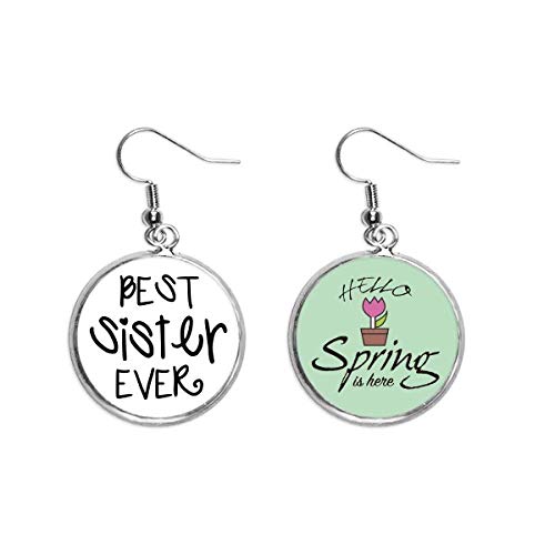 Amor de la familia pendientes de mejor hermana para conectar con la belleza de la primavera