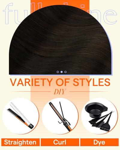 Image of Full Shine Injection Seamless Hair Extensions Clip in, 22 Inch 130g