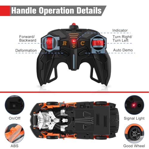 Bluejay X210729 Transform Rc Cars For Boys 4-7 8-12, 2.4Ghz 1:18 Scale Remote Control Car Transforming Robot, One-Button Deformation 360° Rotation And Drift Car Toy Gifts thumb #4