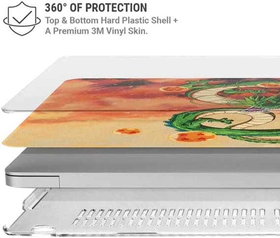 Skinit Laptop Case Plus Skin Compatible with MacBook Air 15in (2023) - Officially Licensed Dragon Ball Z One Wish Shenron Design