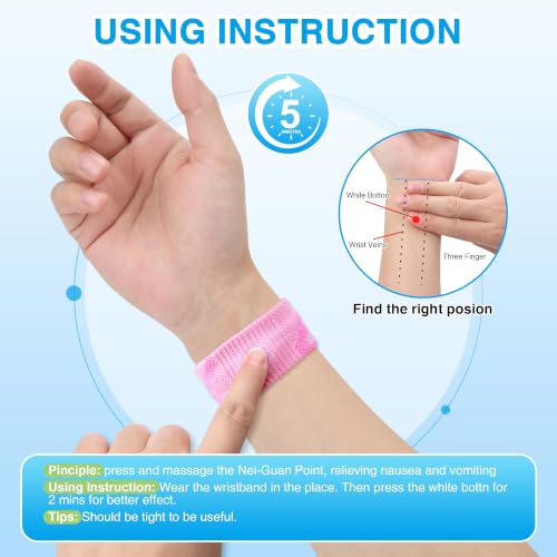 Image of Motion Sickness Bracelets for Adults and Kids Motion Sickness Bands Nausea Relief for Pregnant Women Acupressure Nausea Relief for Car, Sea, Air Sickness