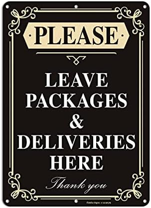 Amazon.com: Faittoo Please Leave Packages and Deliveries Here Sign, 14 x 10  Inch Reflective Aluminum Sign, UV Protected and Weatherproof, Durable Ink,  Easy to Install and Read, Indoor/ Outdoors Use : Patio,