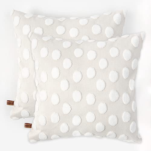 Hamur Home Juego de 2 fundas de almohada decorativas Boho ETNO 3D 45 x 45 cm, funda de cojín decorativa, funda de cojín, cojín decorativo, para cojín, punk, funda decorativa, sala de estar (crudo) Cover