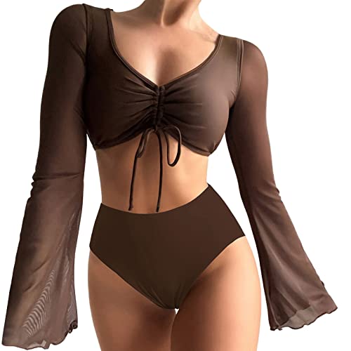 Maillot de bain sexy manches longues femme avec protection solaire