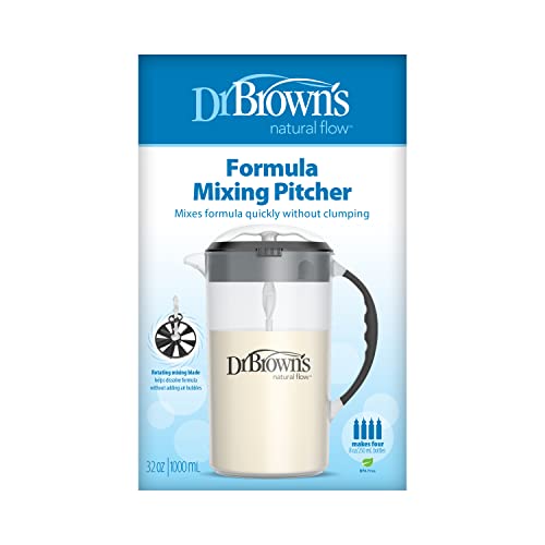 Dr. Brown's Baby Formula Mixing Pitcher With Adjustable Stopper, Locking Lid, & No Drip Spout, 32Oz, Bpa Free, Black #TOP1