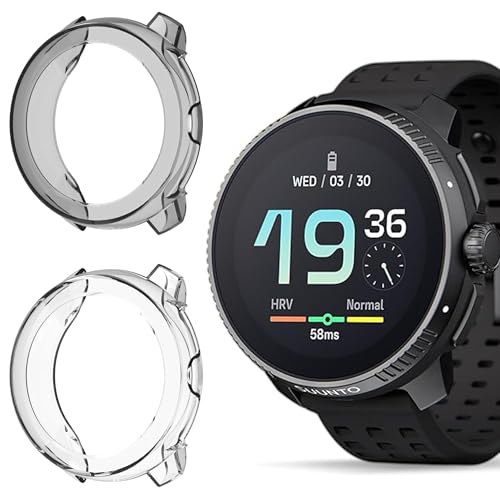 Blueshaweu Funda protectora compatible para reloj inteligente SUUNTO Race/Race S, carcasa integral, ultrafina, TPU, funda protectora compatible con SUUNTO Race/Race S (negro+transparente, Race S