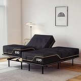 MLILY EGOHOME Split King Adjustable Bed Frame and 14 inch Memory Foam Mattress, Wireless Remote Adjustable Bed Base with 12' Adjustable Legs and Head and Foot Incline, Zero Gravity, Easy Assembly