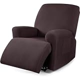 【PERFECT FIT】La banda elástica inferior de las fundas para sofá reclinable está diseñada para adaptarse perfectamente al sillón reclinable. Esta cubierta de sofá reclinable también agrega correas elásticas en la esquina trasera del asiento, cooperando con la hebilla fija para mejorar el rendimiento antideslizante de la cubierta del sillón reclinable, manteniendo la cubierta en su lugar sin moverse.