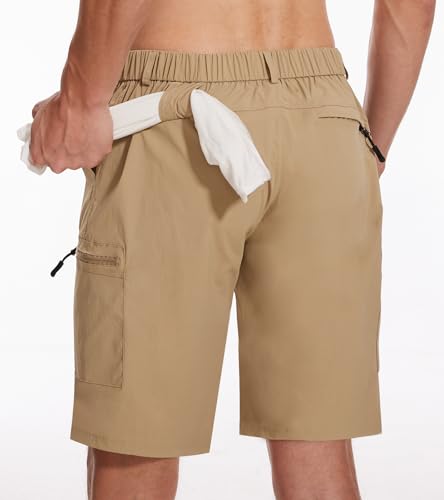PEGENO Bermuda cargo masculina de caminhada de 23 cm, secagem rápida, para uso ao ar livre, com vári