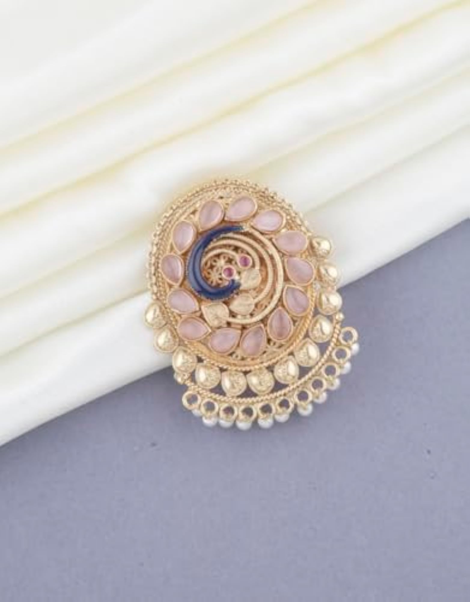 Women's Peacock Inspired Traditional Wedding Brooch Pin