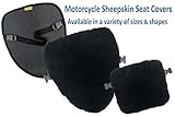 SKWOOSH Sheepskin Motorcycle Seat Cover Pad Natural Plush Genuine Wool for Temperature Control...