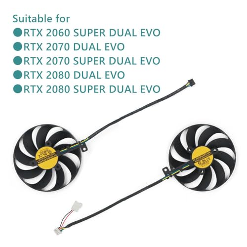 Image of FDC10H12S9-C PLD09210S12H Graphics Card Cooling Fan Replacement for ASUS RTX 2060 Super RTX 2070 2070 Super RTX 2080 2080 Super Dual EVO Cooler Fan