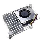 Homeponnew FOR Pi 5 Aktiver Kühlerlüfter mit einstellbarer Geschwindigkeit und Metall-Kühlkörper-Heizkörper, temperaturgesteuertes Gebläse für Raspberry Pi 5, 5V DC Eingang, 8000 U/min Max, eloxiertes