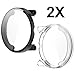 Accdeny [2-Pack] Case with Tempered Glass Screen Protector Compatible for suunto Race s, 9H Hardness 360° All-Round Protective Ultra Thin Protective PC Case Black Transparent