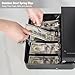 Cash Box with Money Tray and Lock, Metal Money Box for Cash Register, Large Cash Lock Box for Money Safe Includes 5 Slots Coin Tray with Cover, 4 Bill Slots, 4 Keys, 11.8