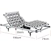 Adjustable Bed Frame Single Queen Metal Birch Smart Bed Frame Adjustable Head and Foot of Beds Remote Control Electric Beds Base with Massage Function for Bedroom, Hotel, Hospital, School