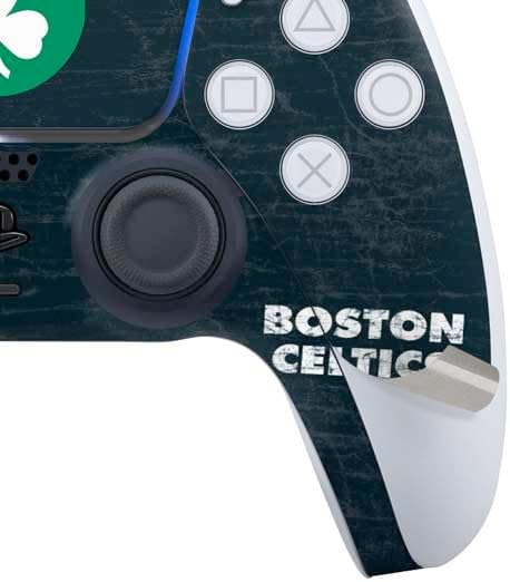 Skinit Decal Gaming Skin Compatible with PS5 Bundle - Officially Licensed NBA Boston Celtics Black Secondary Logo Design