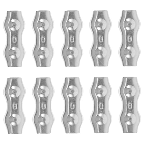 DIKACA Morsetti per Fune in Acciaio Inossidabile M6 Duplex Set da 6 Pezzi, Clip per Cavo Metallico Antiruggine Doppio Bullone, Fissaggio Sicuro per Applicazioni Industriali e Uso