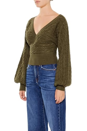 Forever 21 Women's Peasant-Sleeve Cable Knit Sweater4