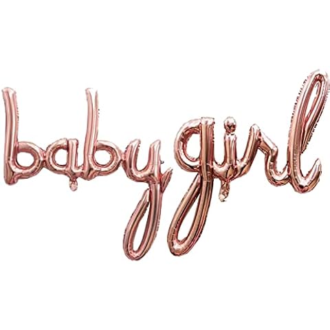 Baby Girl Balloon Rose Gold for Baby Shower Decorations Hand Writing Style Foil Balloon for It’s a Girl Party Birthday Party Cover