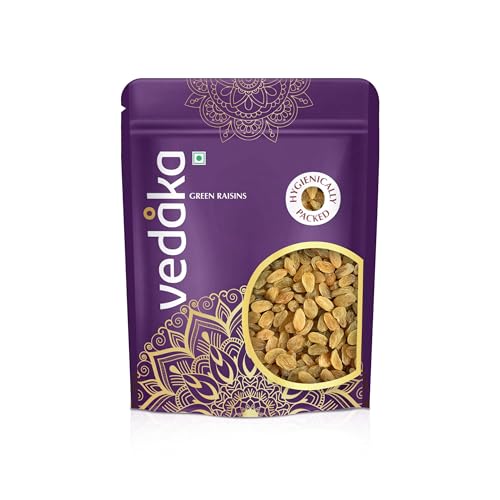 Image of Amazon Brand - Vedaka Sundekhani Raisins | 500 G | Rich in Iron & Vitamin B | High in Antioxidants Whole Natural Dry Grapes | Seedless Long Raisins | Whole Fruit Kishmish | No Added Sugar