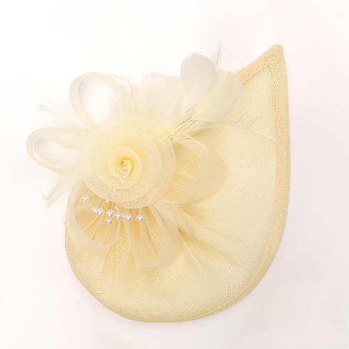 Image of DRESHOW Women Fascinator Hats Tea Party Hat Vintage Pillbox Hat Headband for Cocktail