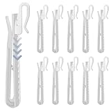 100 PCS Plastic Curtain Hooks, Adjustable Pinch Pleat Hooks, Ratchet System Pinch Pleat Curtain Hooks Pinch Pleated Curtain Drapery Pin Hook (85mm Plastic Adjust Hook)
