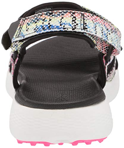Skechers Women's 600 Spikeless Golf Sandal, Black/Multi Snake Print, 8