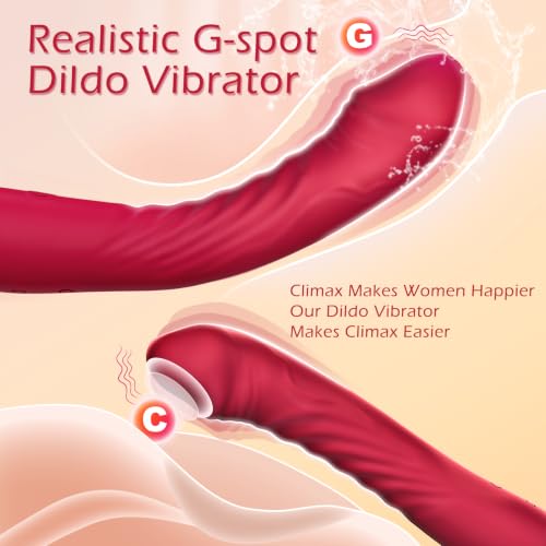 Realistic Vibrator Dildo - G Spot Adult Sex Toys for Women (Red) - Image 4