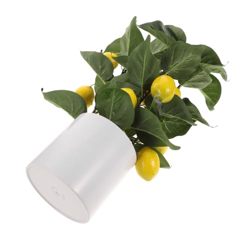 Unomor Simulated Lemon Tree Faux Plants for Table Fake Small Plant Fake Potted Plant Mini Potted Plants Fake Decorative Plants Pot Fake Bonsai Ornaments Bonsai Figurine Realistic Bonsai