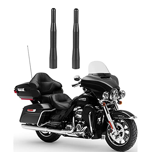ZHPTAM Short Radio Antenna for Harley Davidson Street Glide, Electra Glide, Tour Glide, Road Glide, Trike, Touring Models (1999-2023), Motorcycle Antenna, Bike Antenna, Black, 4 1/3 inchs, Pack of 2