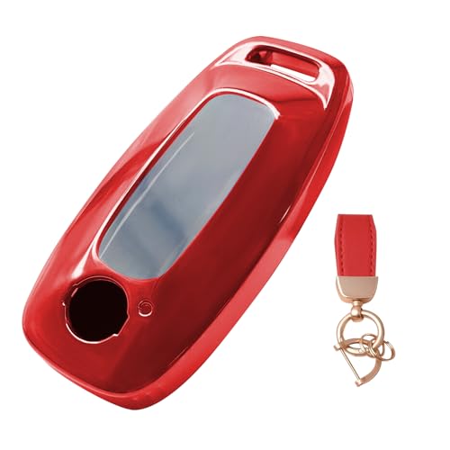 NEUHOO Car Accessories Compatible with Nissan Qashqai J12 e-Power 2021-2024 2025 Key Case and Key Fob, Key Case Silicone Key Card Case (Red)