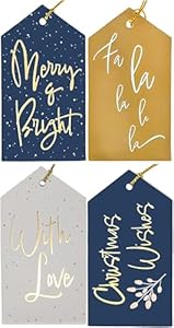 Ylab Marineblaue Goldene Weihnachts-Geschenkanhänger, 20 Stück