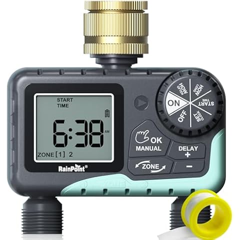 RAINPOINT Programmable Water Timer with Rain Delay Cover