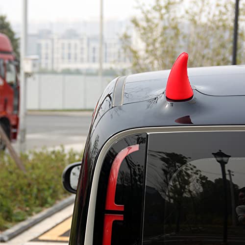 Car Roof Decoration 3D Bumper Hood Stickers - Easy To Fnd Car In The Parking Lot - Anti-Collision Protector Devil Horn Car Helmet Sticker Decal (Red, 2Pcs) #TOP3