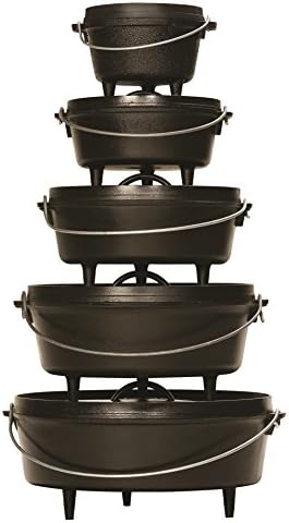 LODGE Camp Dutch Oven with Lid, non-stick months, Charcoal, 6 Quart