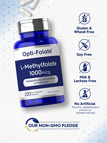 image for Carlyle L Methylfolate 1000mcg | 200 Capsules | Value Size | Optimized