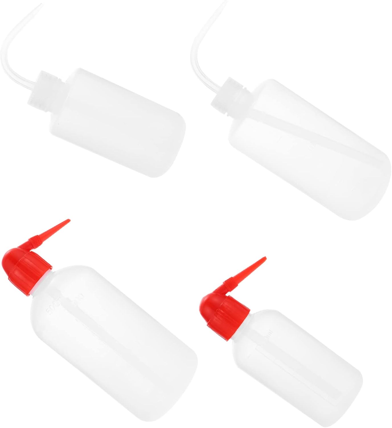 4pcs Elbow Wash Bottle Chemical Squeeze Bottle Needle Tip Leak Lightweight for Lab Garden and Home