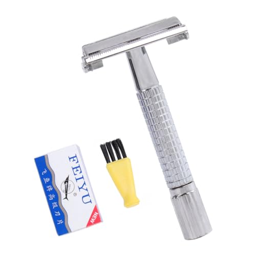 Beavorty Manual Razor Vintage Shaving Machine Double-sided Holder for Men's Brush 10 Blades