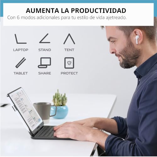 Funda teclado iPad 2018 6 generacion 9.7 pulgadas Air 1 carcasa luces LED negra 5