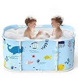 Bañera portátil plegable para adultos y niños, bañera independiente para baño caliente y baño de hielo