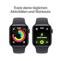 Apple Watch SE 3 GPS + Cellular 40 mm Smartwatch mit Aluminiumgehäuse in Mitternacht und Sportarmband in Mitternacht (S/M). Fitness‑ und Schlaftracker, Herzfrequenzmesser, Always-On Display – Ansicht 5