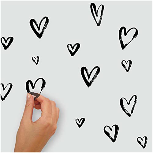 RoomMates RMK4884SCS Black Sketchy Hearts Peel and Stick Wall Decals by RoomMates - Image 4